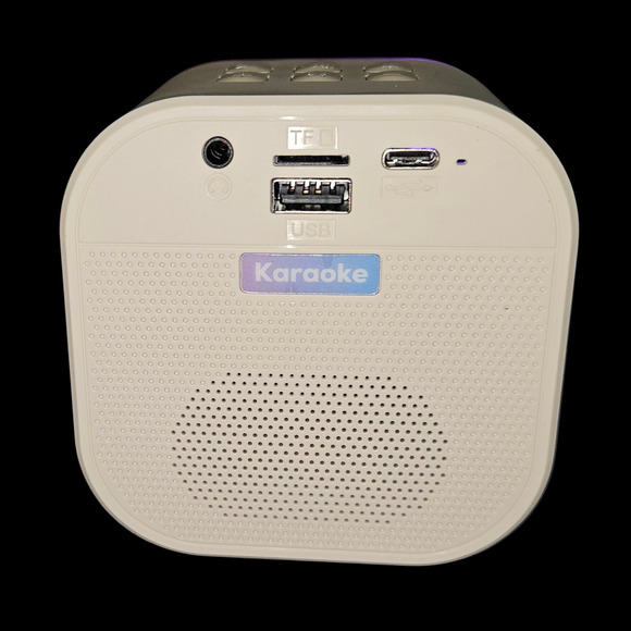 Portable Bluetooth Karaoke Speaker w/ Dual Wireless Mics, RGB Lights, USB/TF - Picture 4 of 6